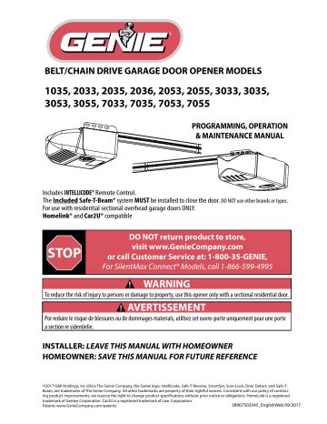 genie 7055 battery backup installation.